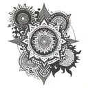 Dotwork mandala incorporating elements from Far Cry 3 like the Rakyat tribe's logo for a unique and meaningful tattoo tattoo design idea