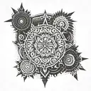 Dotwork mandala incorporating elements from Far Cry 3 like the Rakyat tribe's logo for a unique and meaningful tattoo tattoo design idea