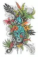 Create a jungle-inspired tattoo featuring elements from Far Cry 3 tattoo design idea