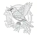 Tattoo design combining elements from Far Cry 3 and the concept of balance represented by the bird Цапля tattoo design idea