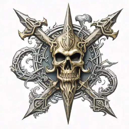 Ukrainian trident tattoo design idea