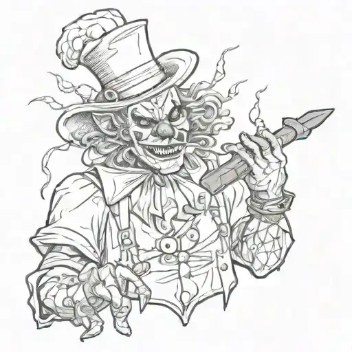 hatchet man weed clown tattoo design idea