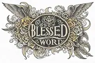 Blessed word tattoo design idea