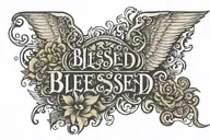 Blessed word tattoo design idea