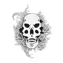 skeleton dancing tattoo design idea