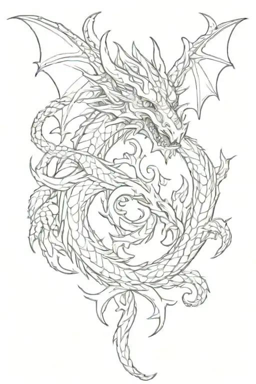 dragons and suicide awareness tattoo design idea