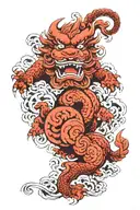 Okinawa Shisa Okinawa in Sumi tattoo design idea
