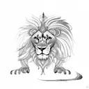 persian lion and sun tattoo design idea