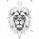 persian lion and sun tattoo design idea