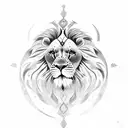 persian lion and sun tattoo design idea