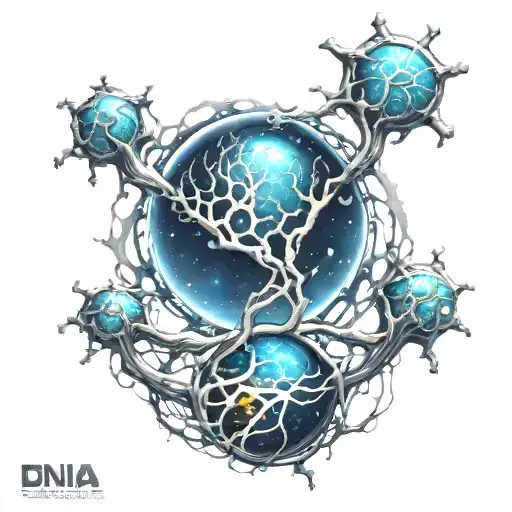 space neuron dna connection tattoo design idea