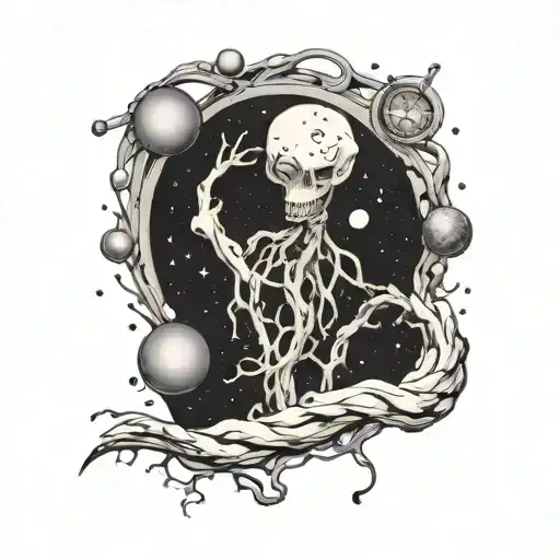 space neuron dna connection tattoo design idea