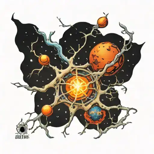 space neuron dna connection tattoo design idea