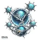 space neuron dna connection tattoo design idea