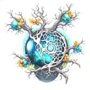 space neuron dna connection tattoo design idea