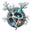 space neuron dna connection tattoo design idea