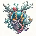 space neuron dna connection tattoo design idea