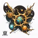 space neuron dna connection tattoo design idea