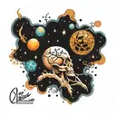 space neuron dna connection tattoo design idea