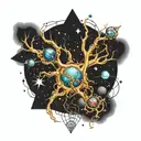 space neuron dna connection tattoo design idea