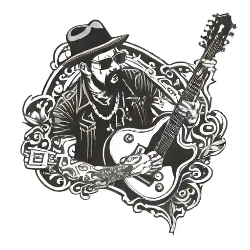 cholo with guitar tattoo design idea