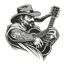 cholo with guitar tattoo design idea