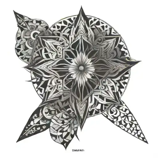mandala into geometric design incorporating tattoo design idea