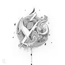 Letter tattoo called “Present” with different fonts and styles  tattoo design idea