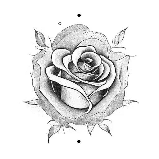 one rose, old clock and a robin tattoo design idea