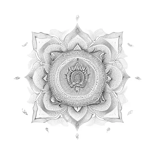 lotus flower, peacock, dragon, mandala  tattoo design idea