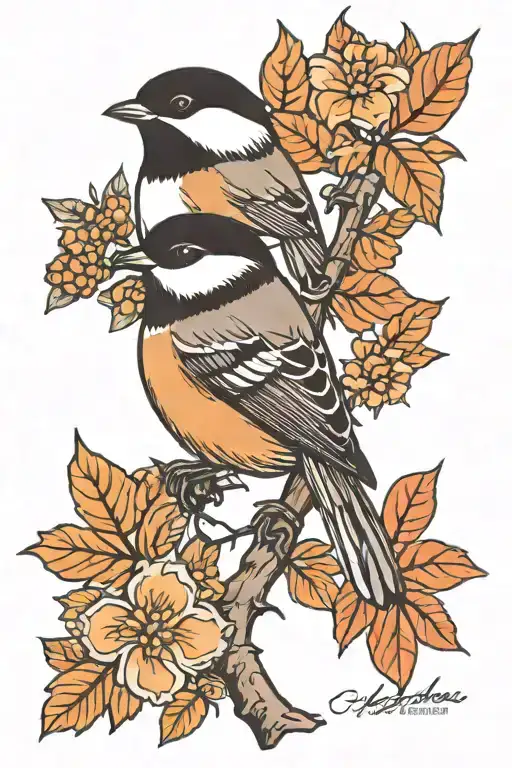 chickadee tattoo design idea