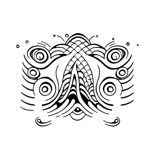 Surfboard with a wave-inspired pattern tattoo design idea