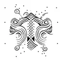 Surfboard with a wave-inspired pattern tattoo design idea