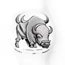 buffalo playing a banjo tattoo design idea