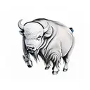 buffalo playing a banjo tattoo design idea