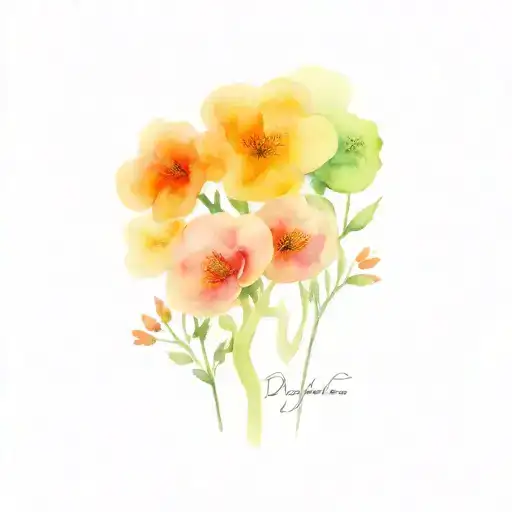 3 daughters and dates of birth tattoo design idea