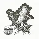 iceland vulcano exploinding tattoo design idea