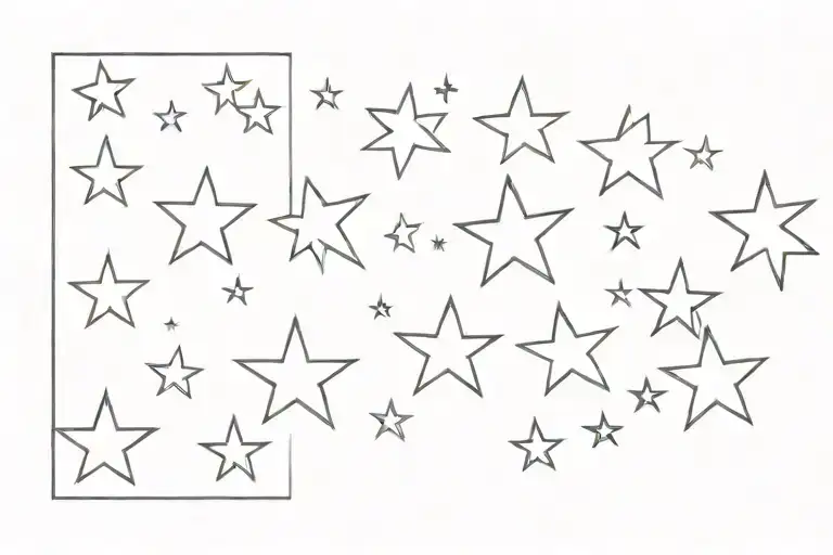 dainty stars number 555 thin tattoo design idea