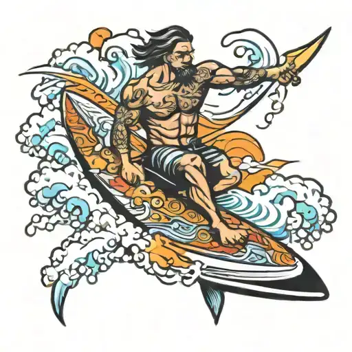 surfer cook tattoo design idea