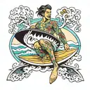 surfer cook tattoo design idea