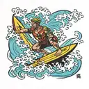 surfer cook tattoo design idea