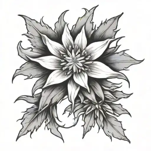 edelweiss flower more emphasis tattoo design idea