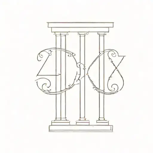 Roman numeral 4 with the letters being pillars like on a front porch tattoo design idea