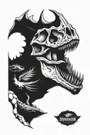 dinosaur skull tattoo design idea