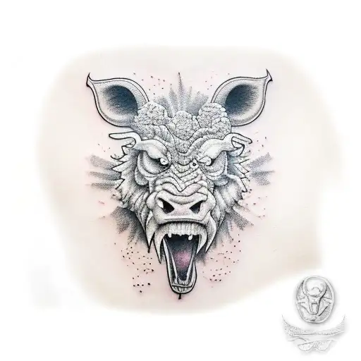 trading oso toro lluvia sol contraste tattoo design idea