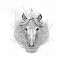 Mustang engine blueprint tattoo design idea