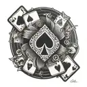 poker chip and ace card tattoo design idea