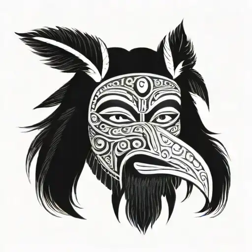 inuit mask tattoo design idea