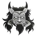 inuit mask tattoo design idea