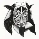 inuit mask tattoo design idea